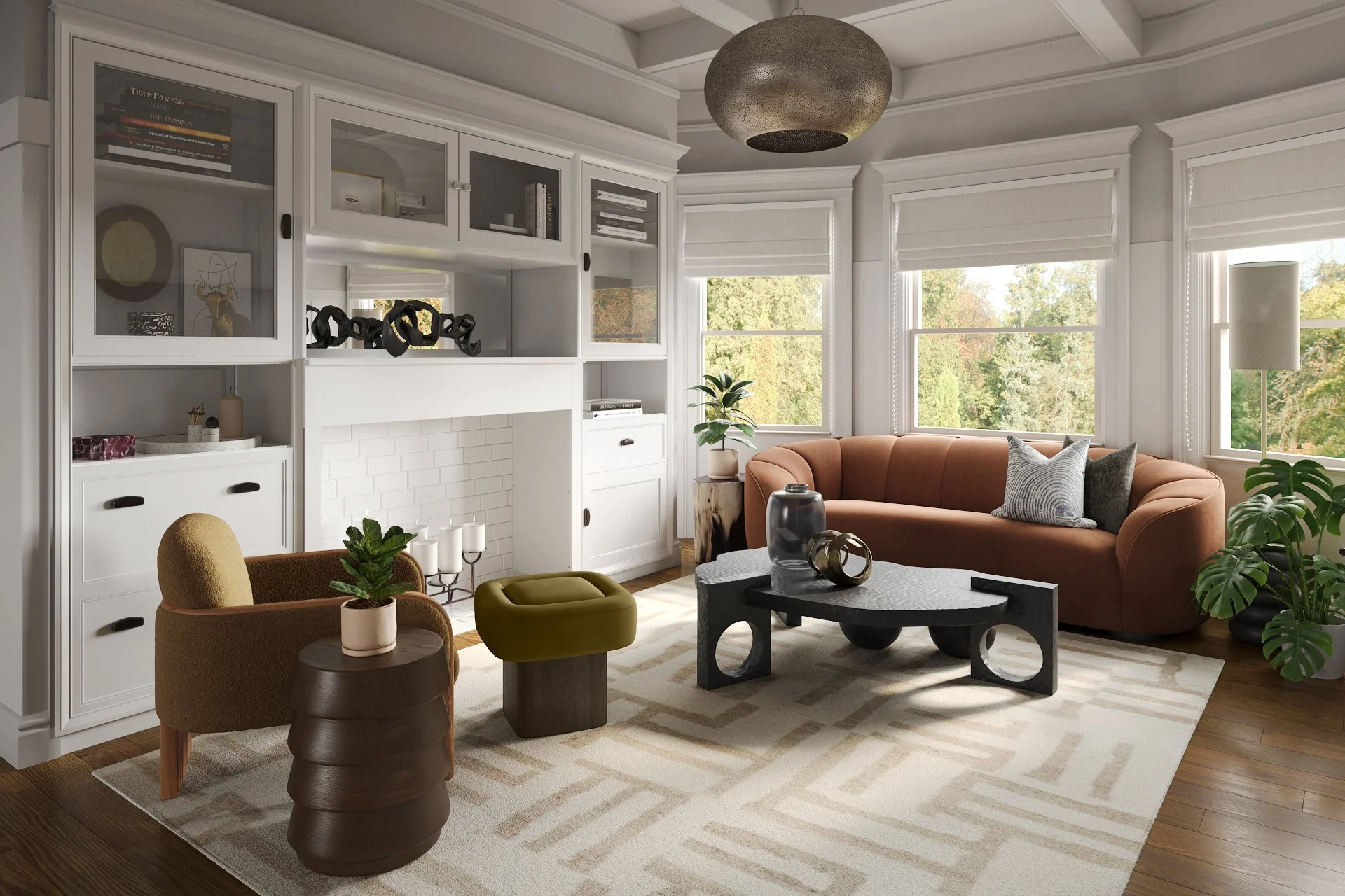 Világos lounge enteriőr a Selvarione helyszínén